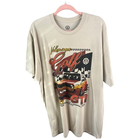 VolksWagen Licensed Golf GTI 1976 Car Oversized t-shirt 100% cotton Sand Med NWT - Picture 1 of 6